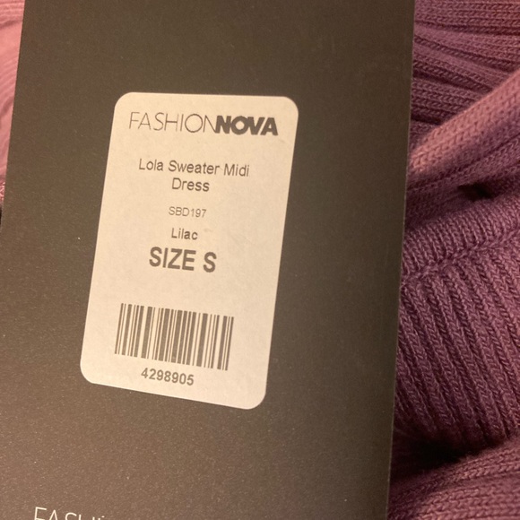 Fashion Nova Lola Sweater MIDI Lilac Dress size small ❤️🥰 - Picture 7 of 11